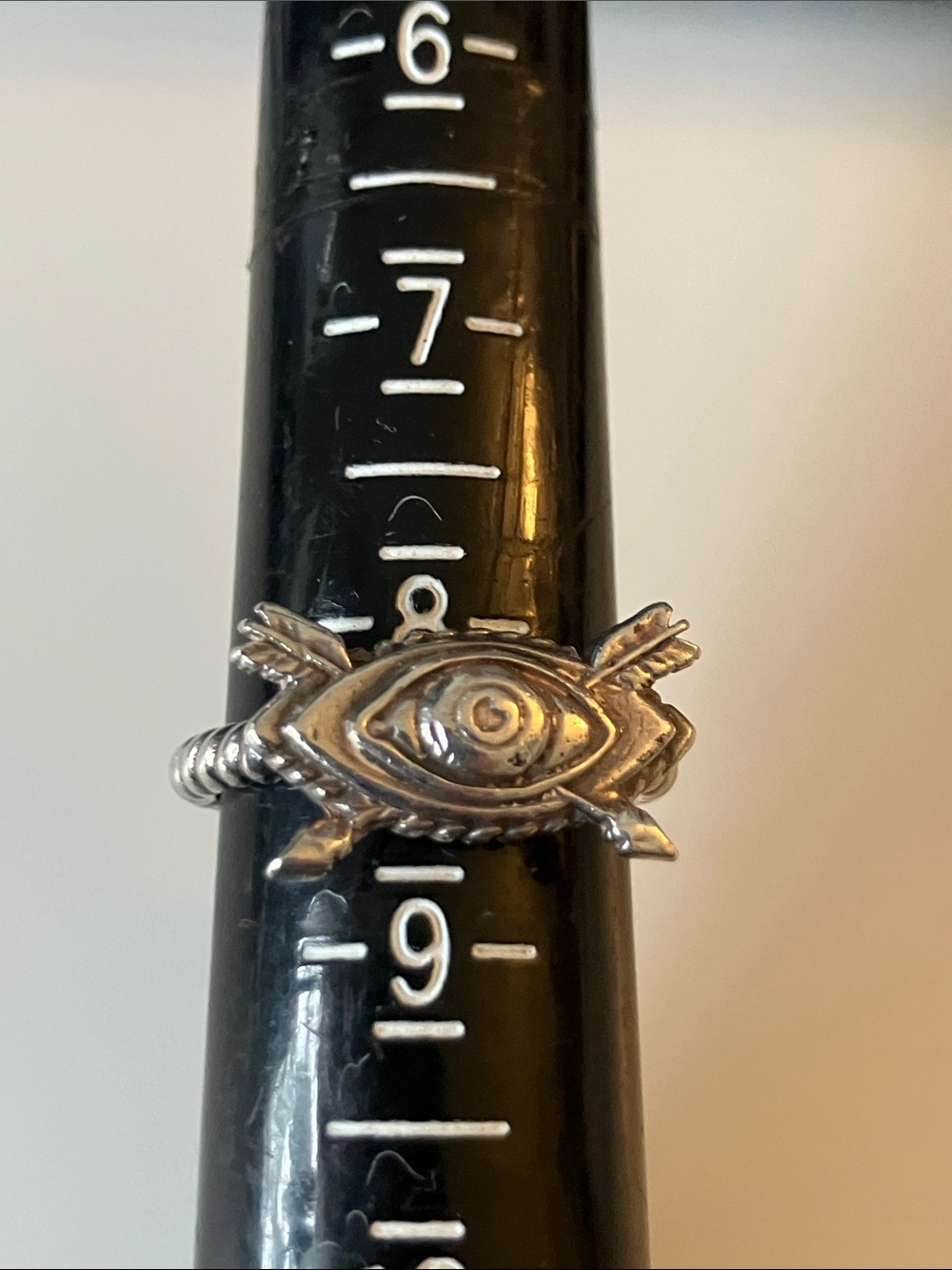 Twisted Band Sterling Silver Shield and Arrows Ring